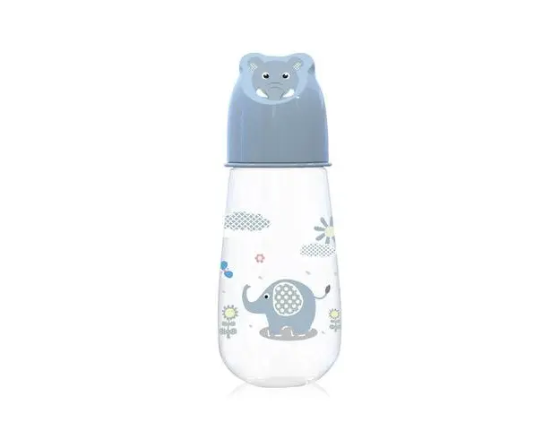 Biberon Animals Lorelli, 125 ml, capac decorat, 0 luni+, Moonlight Blue