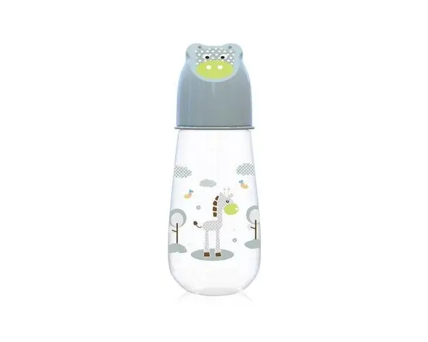 Biberon Animals Lorelli, 125 ml, capac decorat, 0 luni+, Mint Green