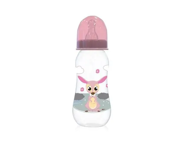 Biberon cu capac Lorelli, 0 luni +, 250 ml, Roz