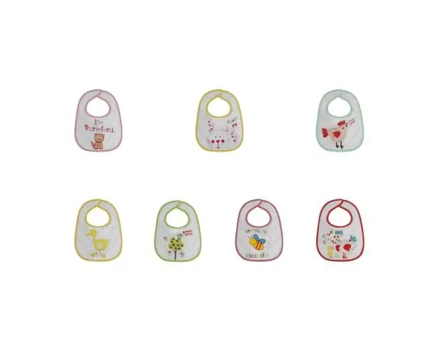 Set 7 bavete Lorelli, small, bumbac, inchidere cu arici, Girl
