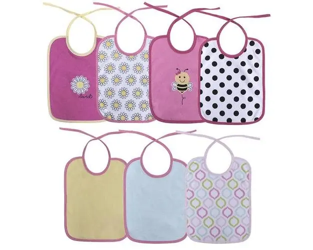 Set 7 bavete Lorelli, bumbac ambele fete, 20 X 25,5 cm, inchidere cu snur