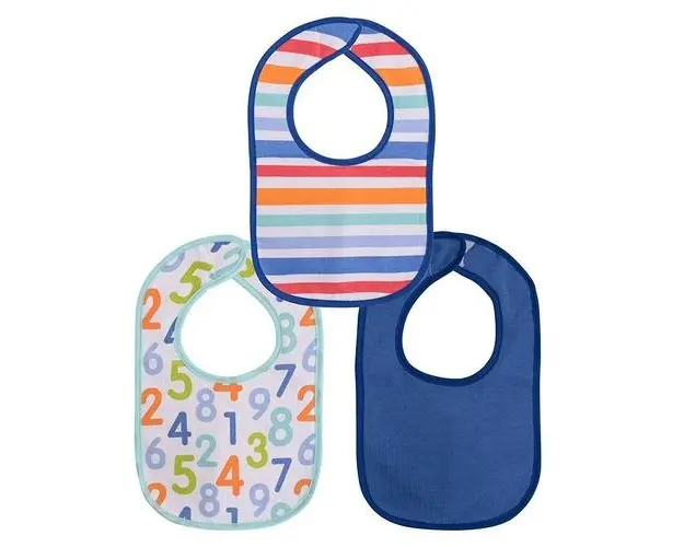 Set 3 bavete bumbac si peva Lorelli, 30 x 19 cm, inchidere cu banda velcro