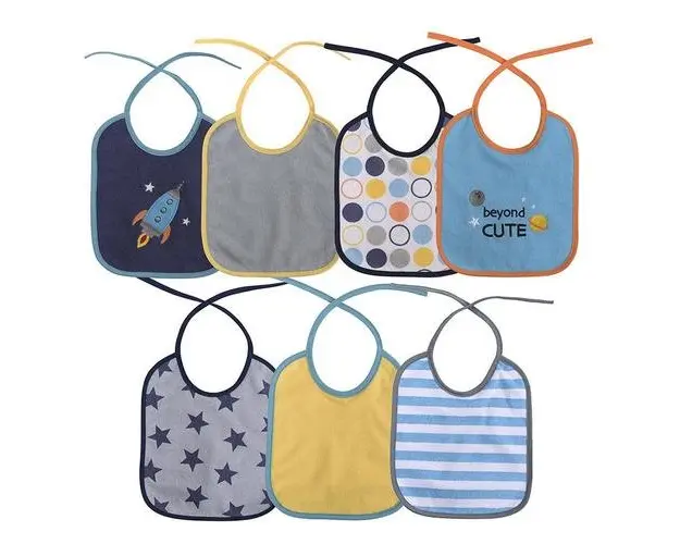 Set 7 bavete bumbac si peva, Lorelli, 23 X 20 cm, inchidere cu snur