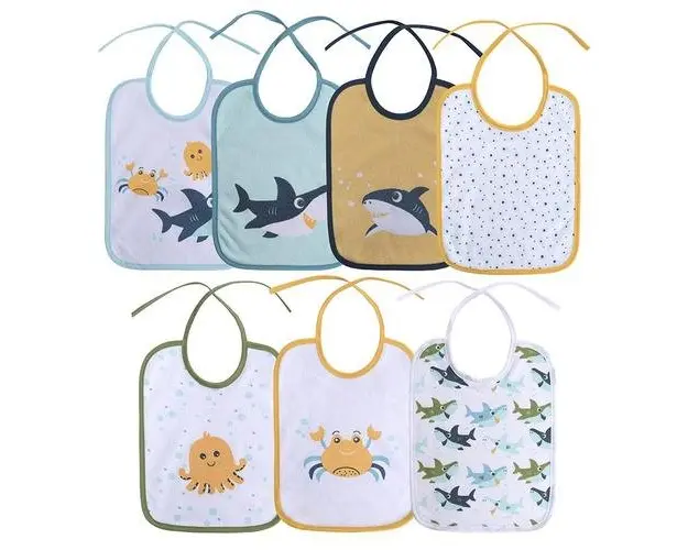 Set 7 bavete Lorelli, bumbac ambele fete, 20 X 25,5 cm, inchidere cu snur