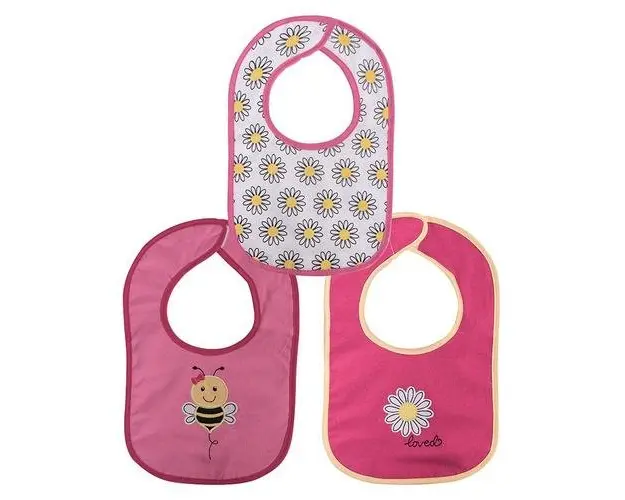 Set 3 bavete bumbac si peva Lorelli, 30 x 19 cm, inchidere cu banda velcro