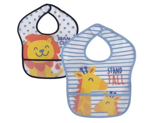 Set 2 bavete impermeabile peva, Lorelli, 28,5 x 36 cm, inchidere cu banda velcro