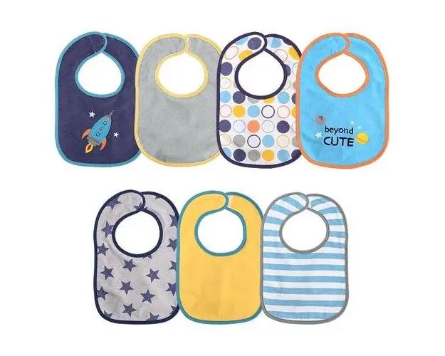 Set 7 bavete bumbac si peva, Lorelli, 30 x 19 cm, inchidere cu banda velcro