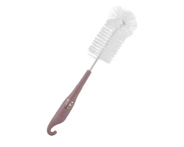 Perie de curatat biberoane Lorelli, tetine si cani, 28 cm, patrunde in spatiile greu accesibile, Plastic, B1896, Blush Pink