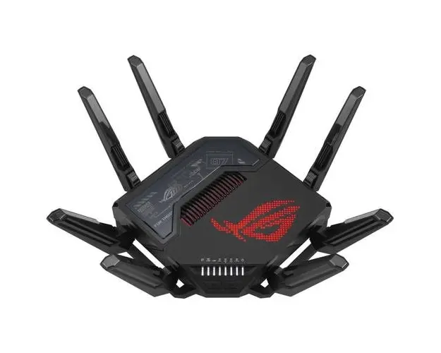 Router Gaming Wireless ASUS ROG Rapture GT-BE98, Quad-Band, WiFi 7, Gigabit, 25000 Mbps, 8 Antene (Negru)