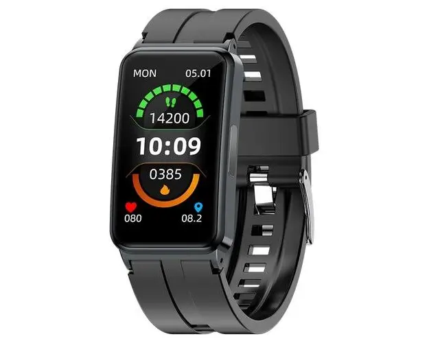 Smartband iSEN EP01, 1.47inch IPS HD, ECG, Ritm cardiac, Presiune sanguina, Glicemie, Oxigen, Monitorizare somn, Bt v5.1, IP67, 210mAh, Negru