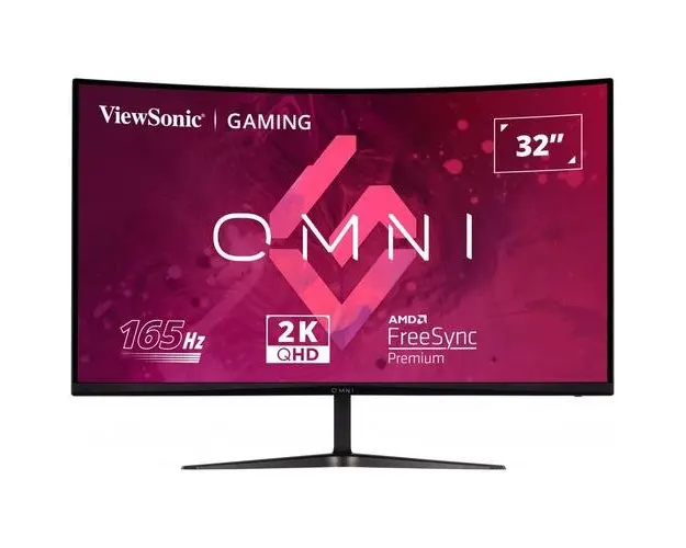 Monitor Gaming VA LED ViewSonic 32inch VX3218C-2K, QHD (2560 x 1440), HDMI, Display Port, Ecran Curbat, 165 Hz, 1 ms (Negru)