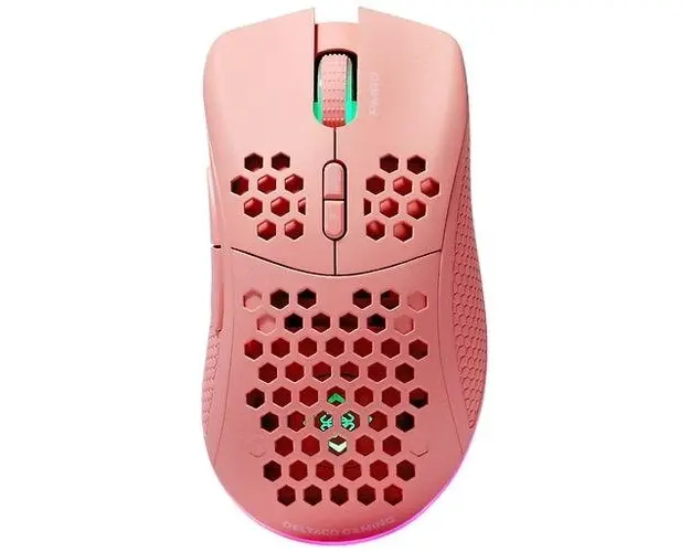 Mouse gaming wireless DELTACO GAMING PM80, USB Type-C, RGB, 4800 DPI, Roz