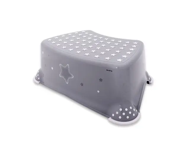 Inaltator baie antiderapant Lorelli, 40,5 x 29 x 14 cm, Stars Grey
