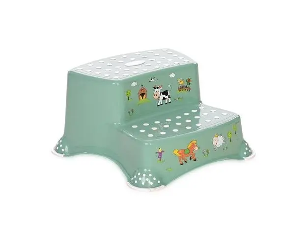 Inaltator dublu pentru baie Lorelli, antiderapant, Funny Farm, Nordic Green