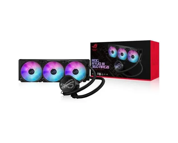 Cooler procesor ASUS ROG RYUO III 360 ARGB, all-in-one cu racire lichida, pompa Asetek generatia 8, Anime Matrix™ LED Display, ventilatoare ARGB (Negru)