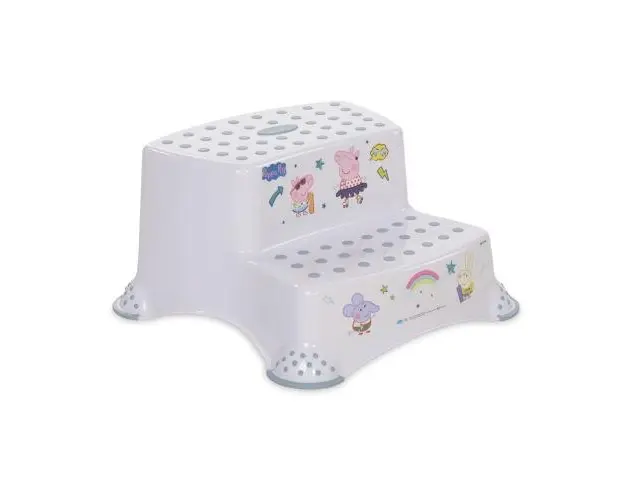 Inaltator dublu pentru baie Disney, antiderapant, cu insertii de cauciuc, rezistent, Piggy Nordic White