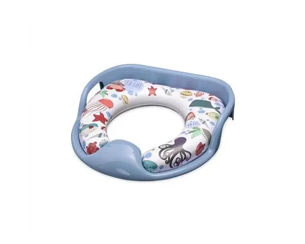Reductor moale pentru toaleta Lorelli, cu manere, model universal, confortabil, impermeabil, protectie impotriva stropirii, Blue Sea