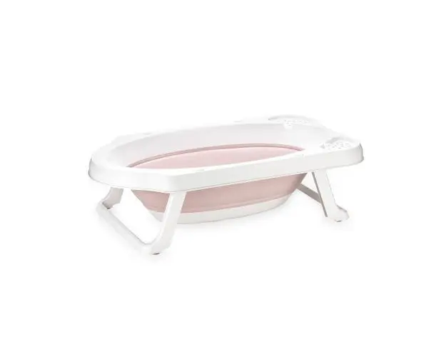 Cadita pliabila pentru bebelusi Lorelli, 82 cm, cu dop de scurgere, Nordic Pink