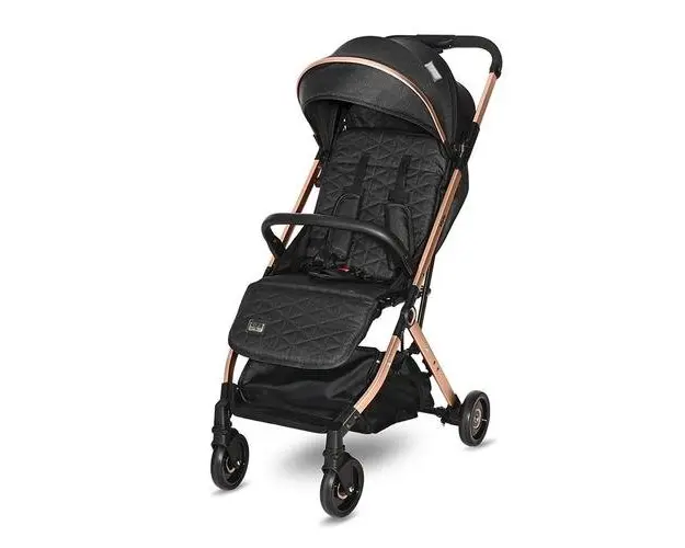 Carucior pentru nou-nascut Lorelli, Myla, tip troller, pliabil, acoperitoare picioare, spatar si copertina reglabile, cos accesorii, bara de protectie detasabila, centura de siguranta cu prindere in 5 puncte, Black