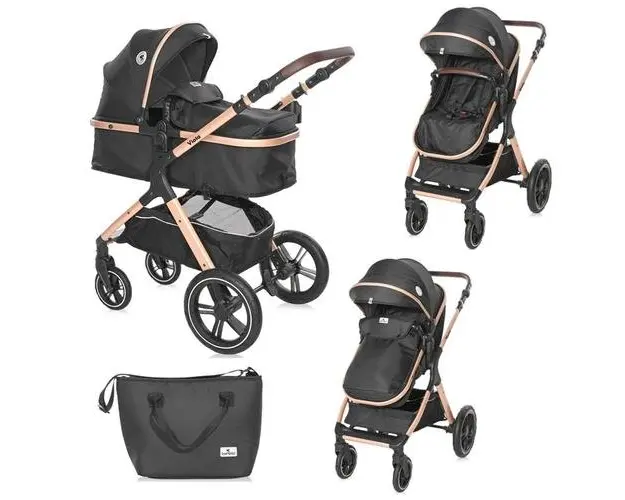 Carucior copii Lorelli Viola, transformabil, pliabil, acoperitoare picioare, spatar si copertina reglabile, geanta, cos accesorii, bara de protectie detasabila, centura de siguranta cu prindere in 5 puncte, suport biberon, 0- 22 Kg, Black Diamonds
