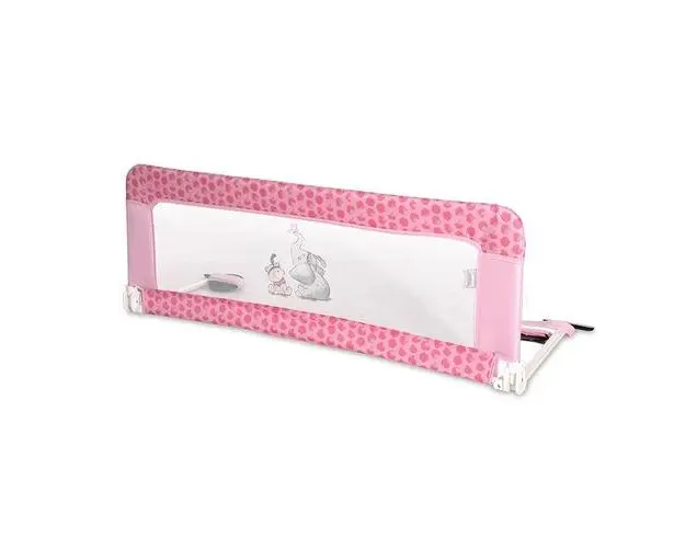 Bariera protectie pat Lorelli, Safety Night, reglabila, husa detasabila, cadru metalic invelit in material moale, 118 x 44 cm, Mellow Rose Fellows