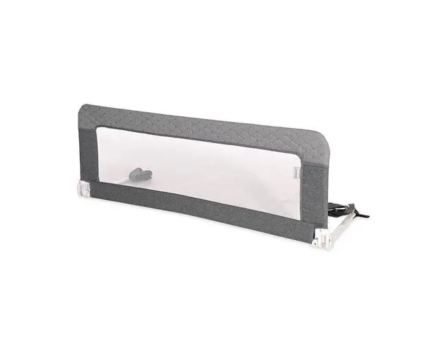 Bariera protectie pat Lorelli, Safety Night, reglabila, husa detasabila, cadru metalic invelit in material moale, 118 x 44 cm, Grey Sweet Dreams