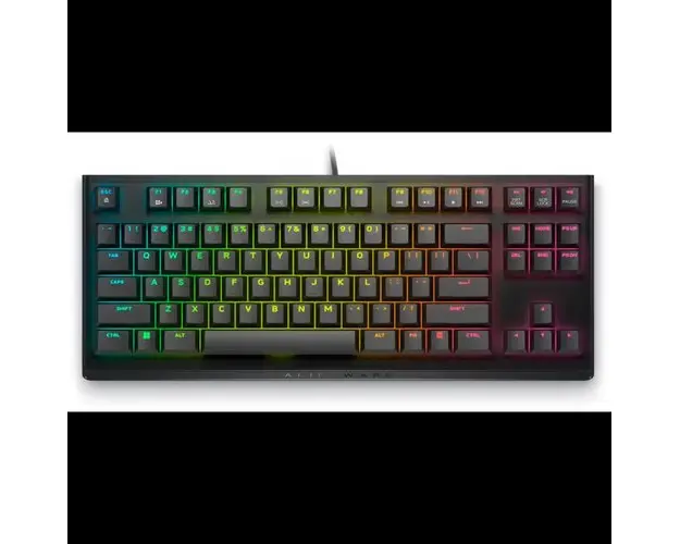 Tastatura cu fir, Dell, Alienware, AW420K, USB, cu iluminare RGB, Negru