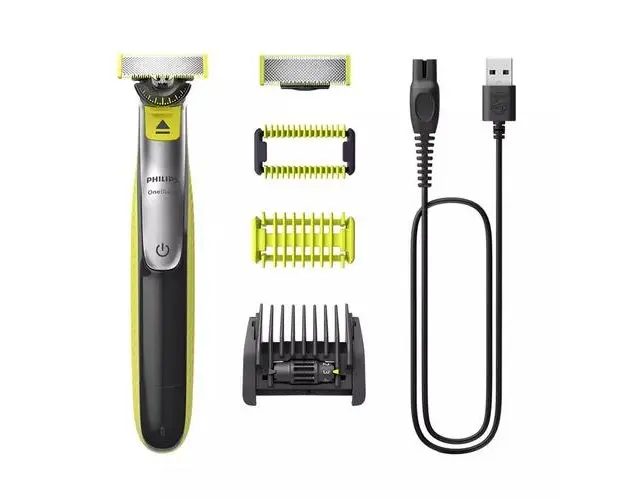 Aparat de ras Philips OneBlade 360 Face Body QP2834/20, 4 accesorii, Negru/Verde