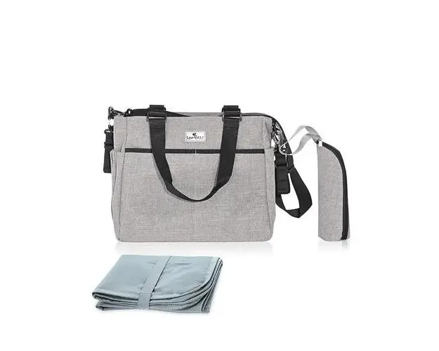 Geanta pentru accesoriile bebelusului Maya, 9 compartimente, cu bretea pentru umar, compartiment izoterm detasabil, Grey
