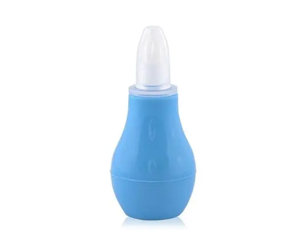 Aspirator nazal Lorelli, 0 luni+, eliberarea cailor respiratorii, cu capac de protectie, material fin si moale, Moonlight Blue