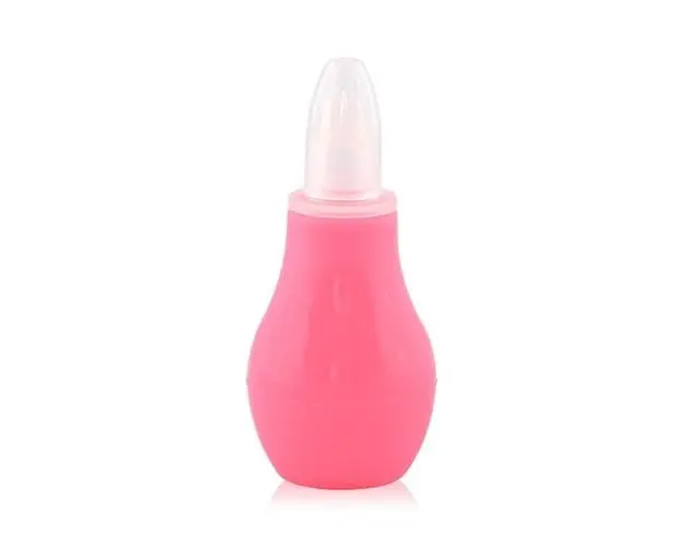Aspirator nazal Lorelli, 0 luni+, eliberarea cailor respiratorii, cu capac de protectie, material fin si moale, Blush Pink