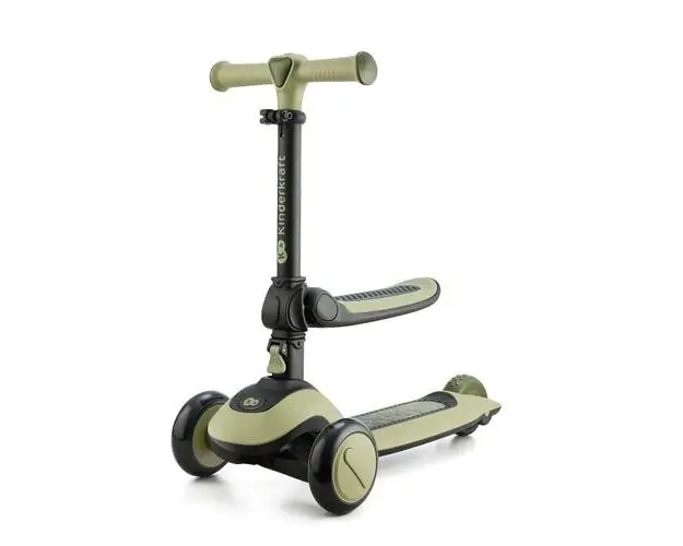 Trotineta copii 2-in-1 cu sezut KinderKraft Halley, Verde