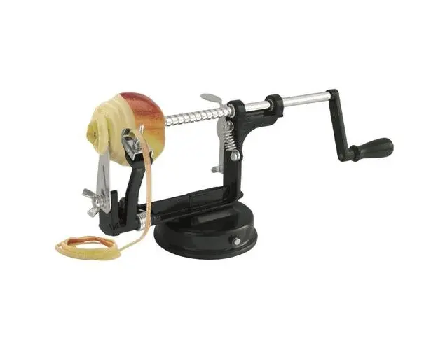 Curatator manual fructe/legume 3 in 1 Delico Gefu, Inox/Aluminiu, 30.4x10.5 cm, Negru
