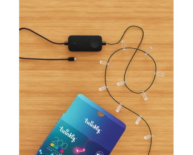 Instalatie pentru brad de Craciun Twinkly, IP20, Wi-Fi, bluetooth, RGB, USB-C