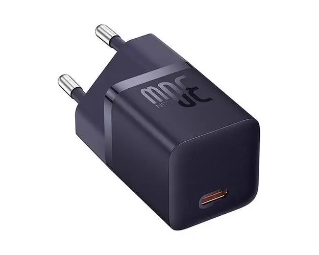 Incarcator de retea Baseus GaN5, 30W, suport pentru incarcare rapida (Violet)