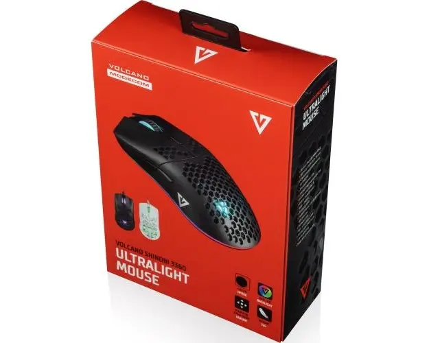 Mouse Gaming Modecom Volcano Shinobi 3360, 12000 DPI (Negru)
