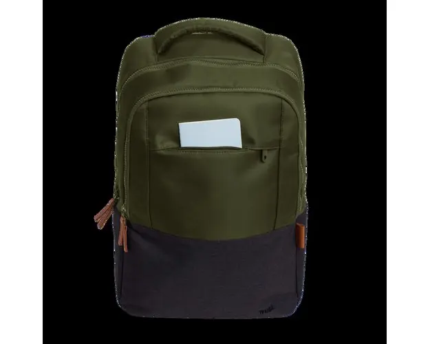 Rucsac laptop Trust Lisboa 16inch, material POM, RPET Polyester, RPET twill polyester, volum 23 L, Verde