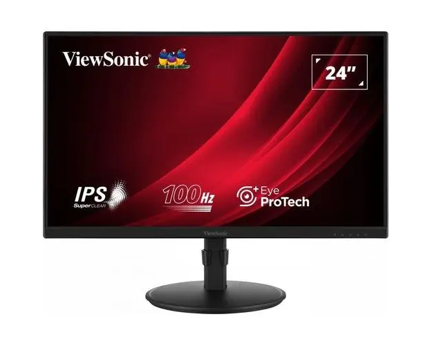 Monitor IPS LED ViewSonic 24inch VG2408A-MHD, Full HD (1920 x 1080), VGA, HDMI, DisplayPort, Boxe, Pivot, 100 Hz, 4 ms (Negru)