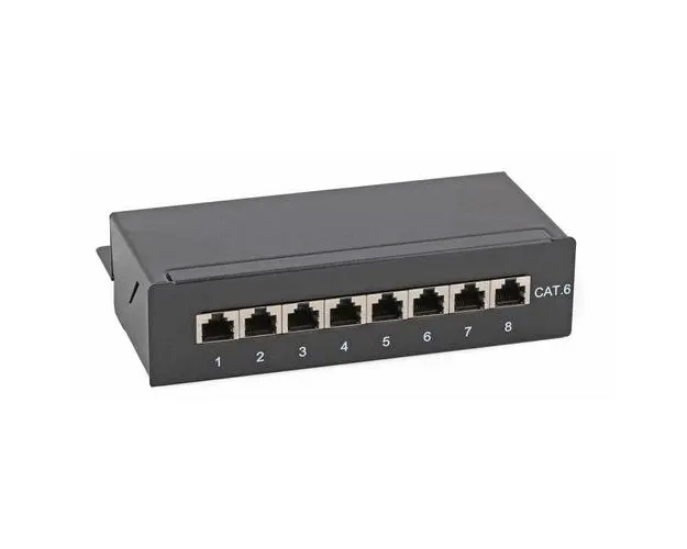 Panou de conexiuni ecranat Digitus, Cat6, clasa E, 8 porturi, 19”