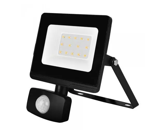 Proiector LED cu senzor de miscare Samus SLPR940LM-10W-6500K-PIR, 10 W, 940 LM, Temperatura de culoare 6500K, Clasa energetica E, Durata de viata 20000h, Negru