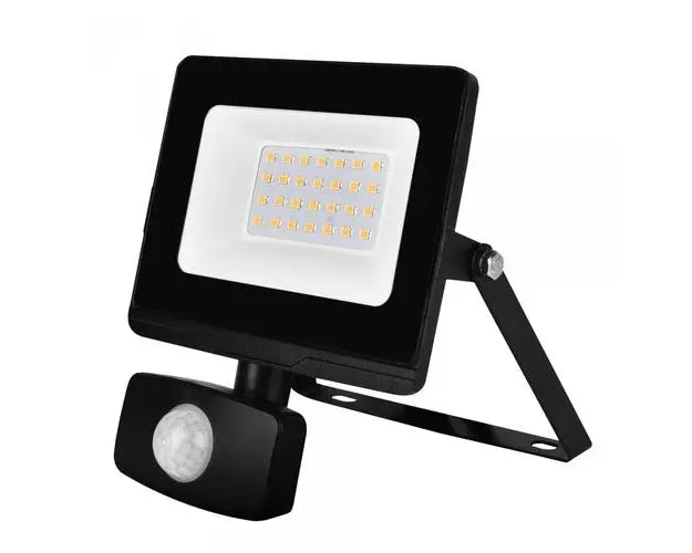 Proiector LED cu senzor de miscare Samus SLPR1870LM-20W-6500K-PIR, 20 W, 1870 LM, Temperatura de culoare 6500K, Clasa energetica E, Durata de viata 20000h, Negru