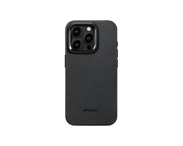 Carcasa PITAKA MagEZ Pro 4 600D Twill compatibila cu iPhone 15 Pro, Negru