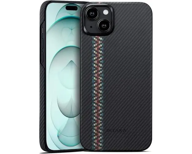 Husa Pitaka MagEZ 4 Aramida 600D compatibila cu iPhone 15 Plus, MagSafe, Rhapsody