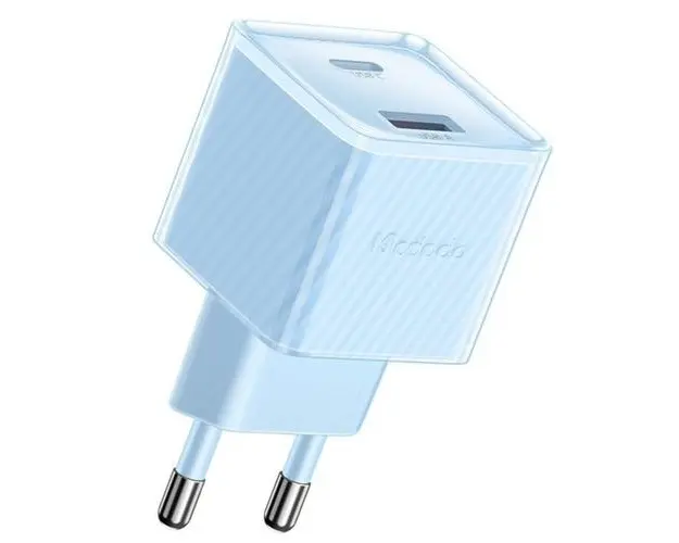 Incarcator Retea Mcdodo Dichromatic Dual Port Type-C si USB-A, Fast Charging PD 33W (Albastru)
