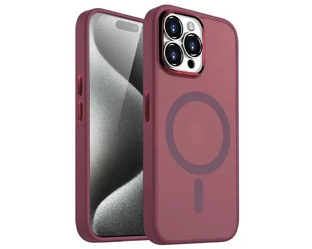 Husa Lemontti Guardian Magsafe compatibila cu iPhone 15 Pro, Transparent/ Violet