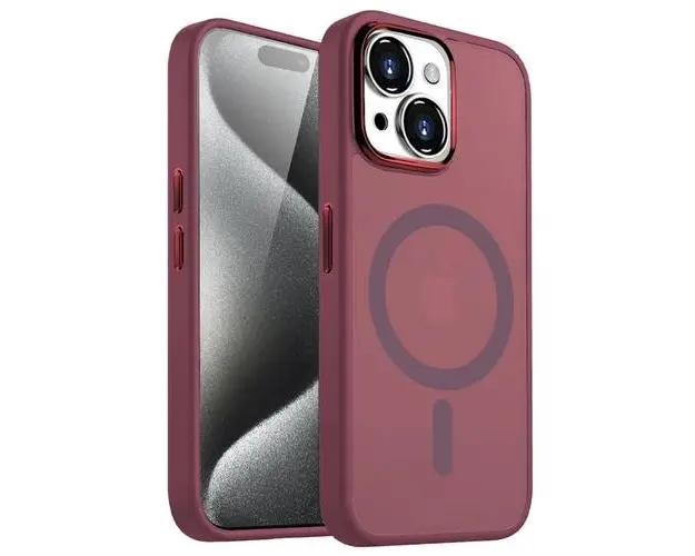 Husa Lemontti Guardian Magsafe compatibila cu iPhone 15, Transparent / Violet