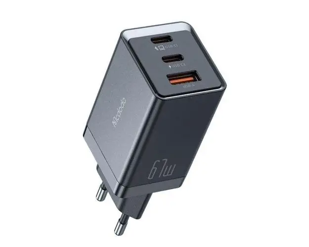 Incarcator Retea Mcdodo GaN5 Mini Pro Fast Charger 67W, Dual Port 2xType-C+ 1xUSB-A (Negru)