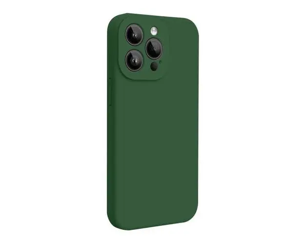 Husa Lemontti Liquid Silicon MagCharge compatibila cu iPhone 15 Pro, Verde, protectie 360 grade, material fin, captusit cu microfibra