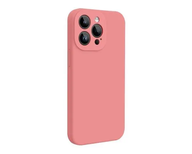 Husa Lemontti Liquid Silicon MagCharge compatibila cu iPhone 15 Pro Max, Roz, protectie 360 grade, material fin, captusit cu microfibra