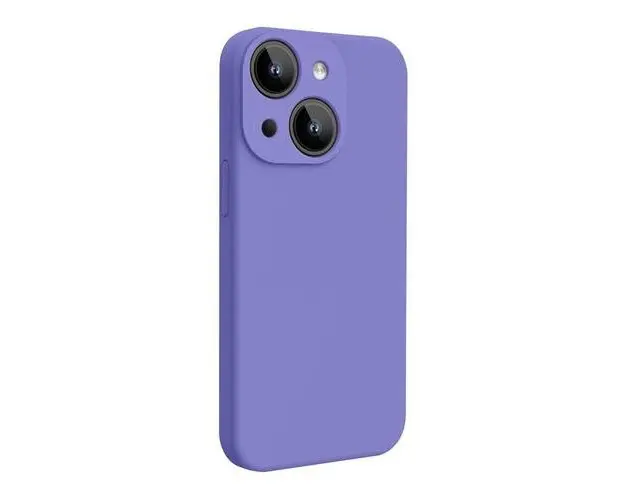 Husa Lemontti Liquid Silicon MagCharge compatibila cu iPhone 15, Lila, protectie 360 grade, material fin, captusit cu microfibra
